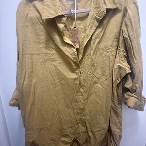 Natural Life Casual Tan Button Down Shirt
